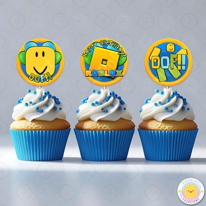 Roblox Noob Cupcake Toppers - Roblox Birthday Cupcake Toppers