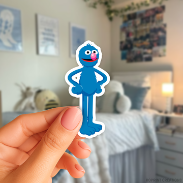 Add some fun with this Grover sticker! Perfect for party favors, crafts, or decorating notebooks, laptops, and more — the best gift for Sesame Street fans.
