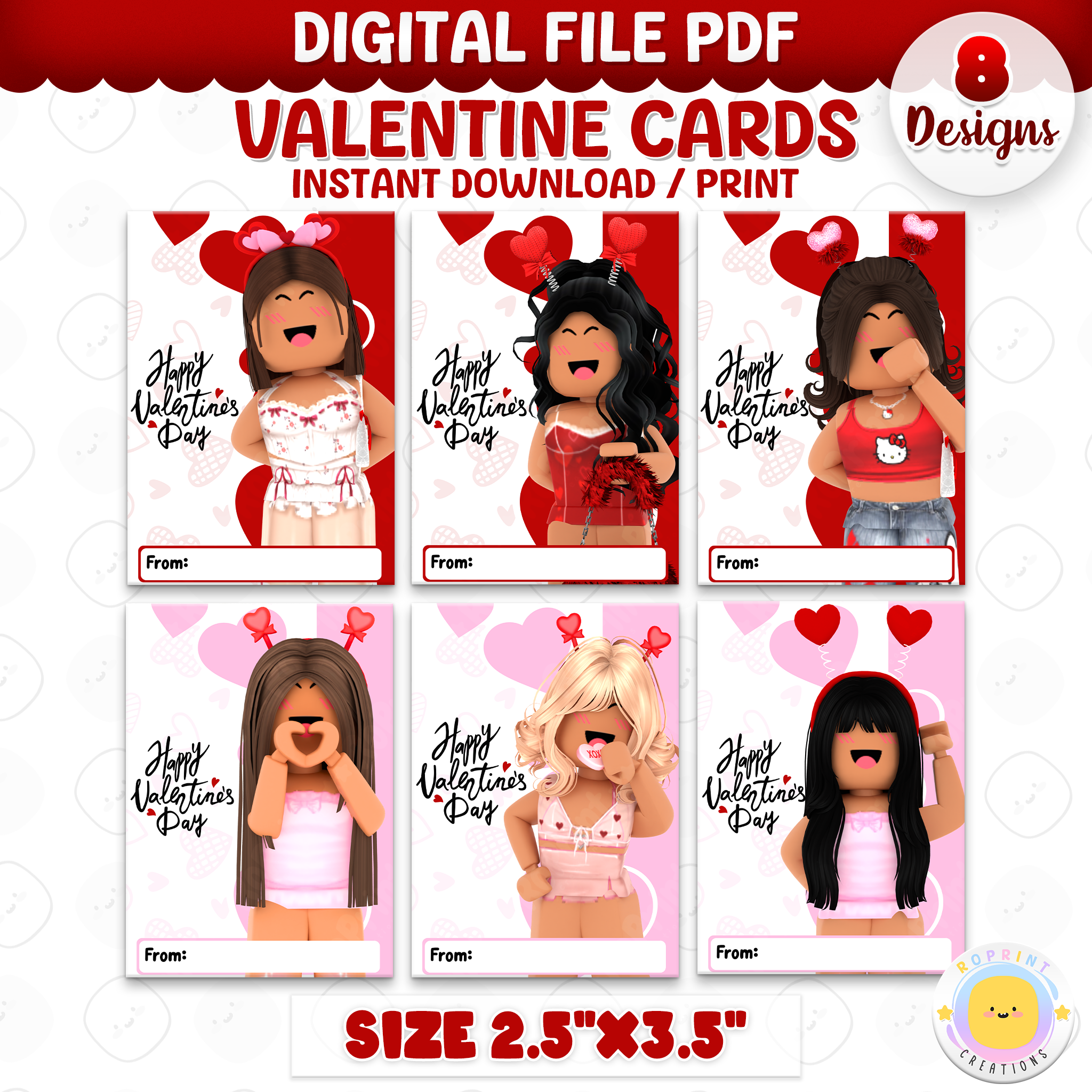 Roblox Valentine Cards For Girls Roblox Printable Classroom Roblox Valentine Cards For Girls Roblox Printable Classroom Valentines Instant Download 