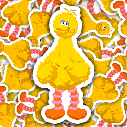 Add some fun with this Big Bird sticker! Perfect for party favors, crafts, or decorating notebooks, laptops, and more — the best gift for Sesame Street fans.