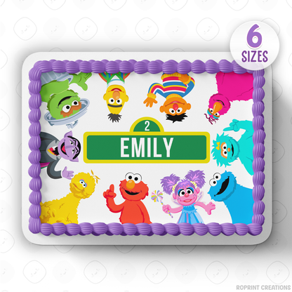 Make your little one’s birthday extra fun with this Sesame Street cake topper! Download, edit, and print to create a colorful and playful party cake decoration. 🎉🟢🟡