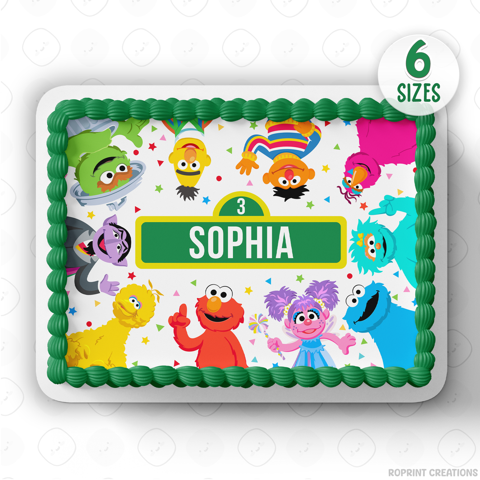Make your little one’s birthday extra fun with this Sesame Street cake topper! Download, edit, and print to create a colorful and playful party cake decoration. 🎉🟢🟡
