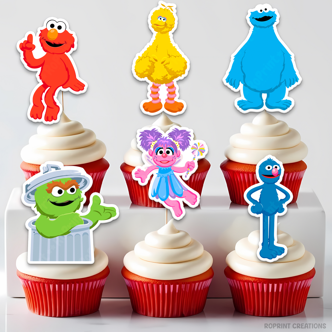 Sesame Street Cupcake Toppers - Printable Kids Elmo Cupcake Toppers ...
