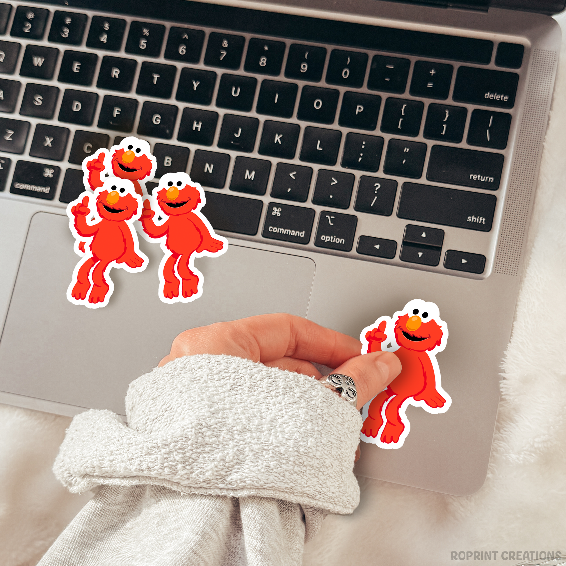 Add some fun with this Elmo sticker! Perfect for party favors, crafts, or decorating notebooks, laptops, and more — the best gift for Sesame Street fans.