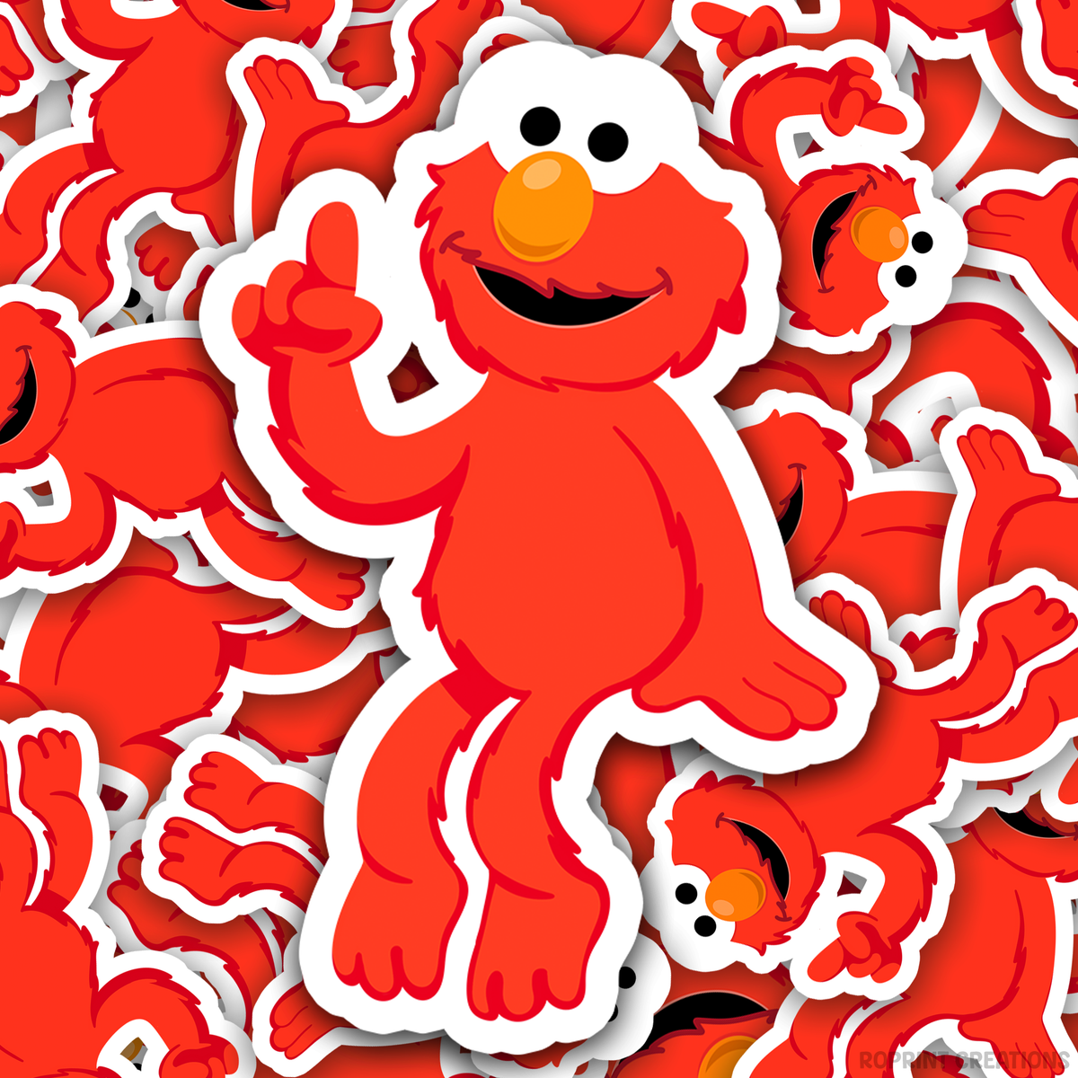 Add some fun with this Elmo sticker! Perfect for party favors, crafts, or decorating notebooks, laptops, and more — the best gift for Sesame Street fans.