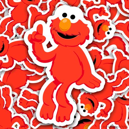 Add some fun with this Elmo sticker! Perfect for party favors, crafts, or decorating notebooks, laptops, and more — the best gift for Sesame Street fans.
