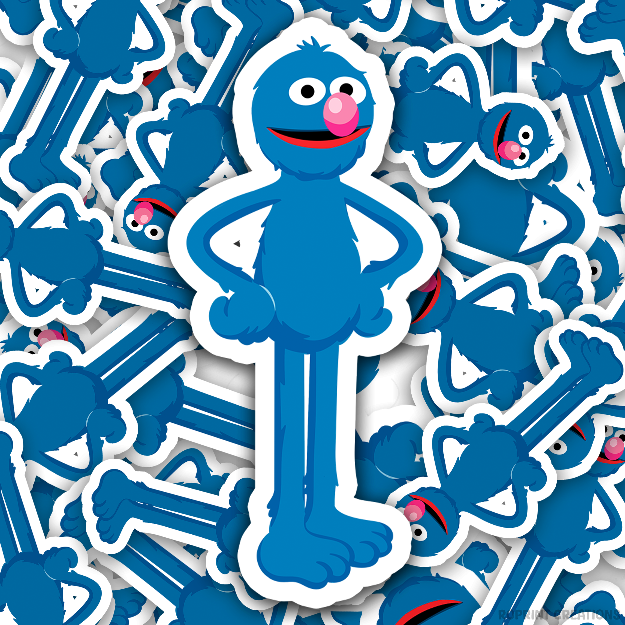 Grover Sesame Rocks Sesame Street Grover Sticker - RoPrint Creations