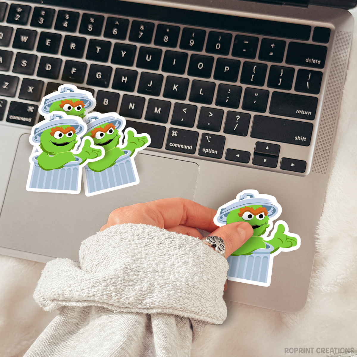 Add some fun with this Oscar sticker! Perfect for party favors, crafts, or decorating notebooks, laptops, and more — the best gift for Sesame Street fans.