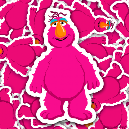 Add some fun with this Telly Monster sticker! Perfect for party favors, crafts, or decorating notebooks, laptops, and more — the best gift for Sesame Street fans.
