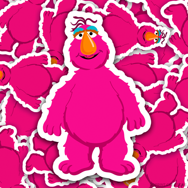 Add some fun with this Telly Monster sticker! Perfect for party favors, crafts, or decorating notebooks, laptops, and more — the best gift for Sesame Street fans.