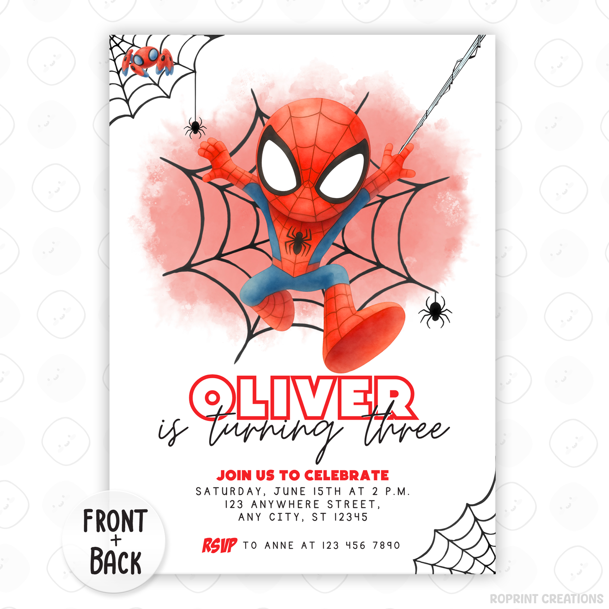 Celebrate your little hero with this Spidey and Amazing Friends birthday invitation template! Easily customize your party details in Canva, then print or share digitally with friends and family. Perfect for superhero-themed birthday celebrations!