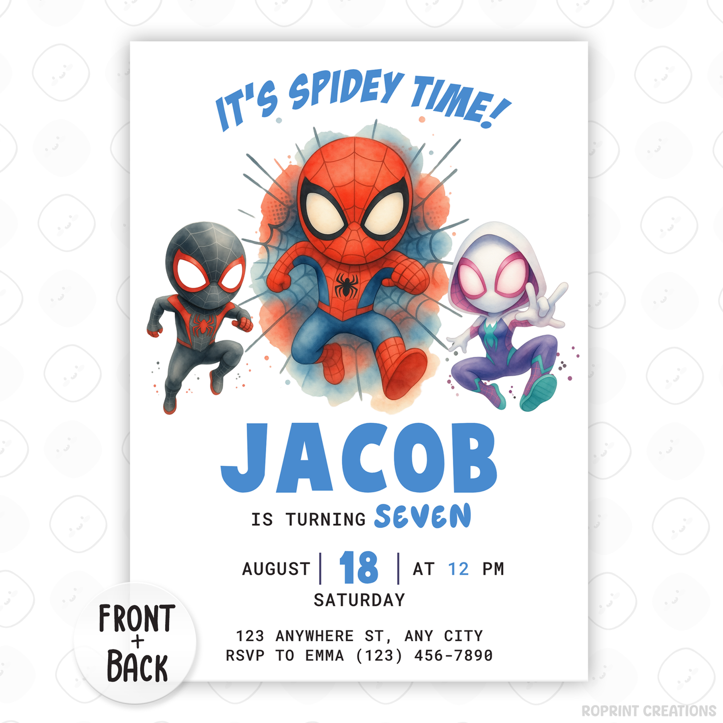 Make your little hero’s celebration extra fun with this Spidey and Amazing Friends birthday invitation template! Easily edit your party details in Canva, then print or share digitally. Perfect for superhero birthday parties and Spidey fans! 🕷️🎉