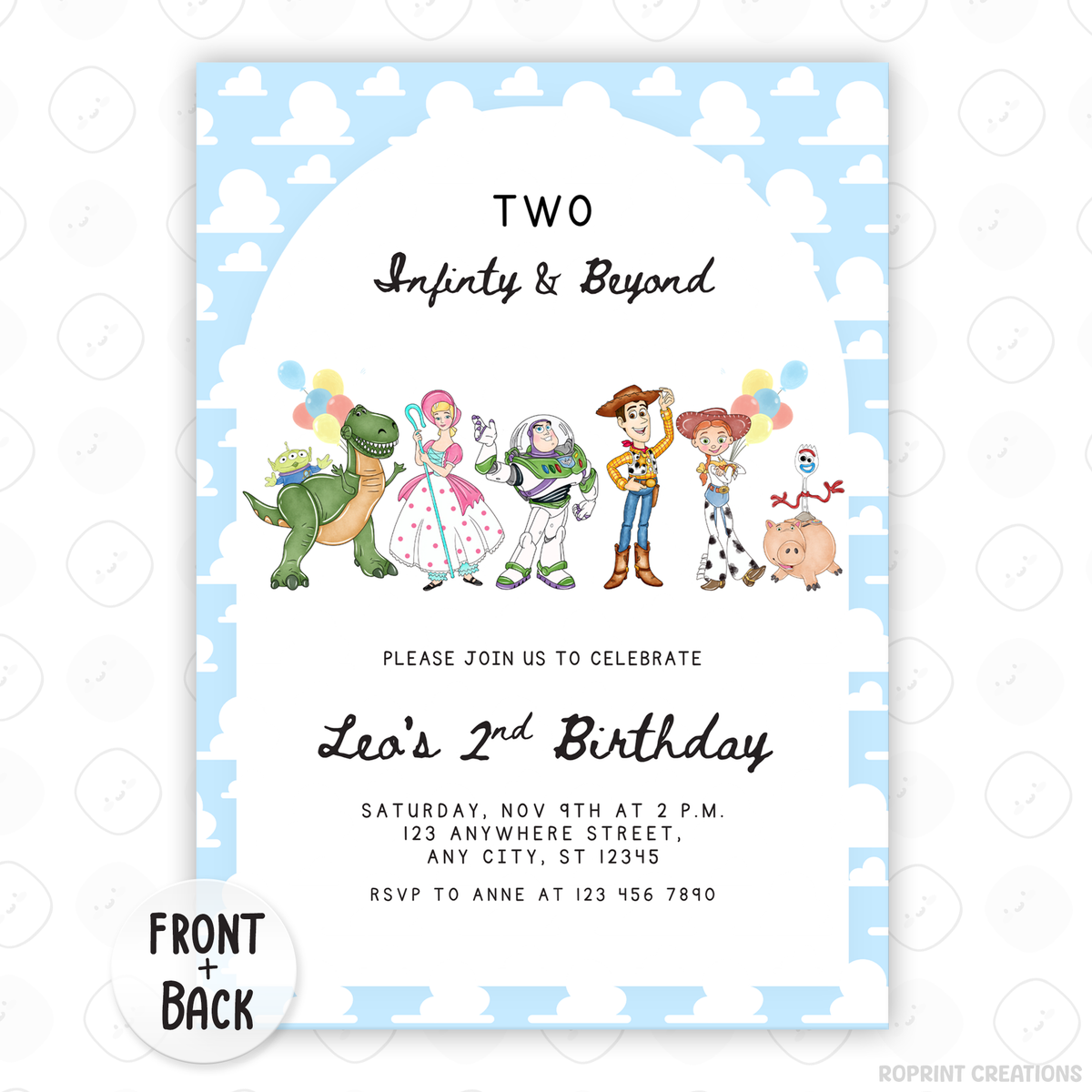 Celebrate your little one’s 2nd birthday with this adorable Two Infinity and Beyond Birthday Invitation! Easily edit, download, print, or share digitally for a fun and stress-free party invite.