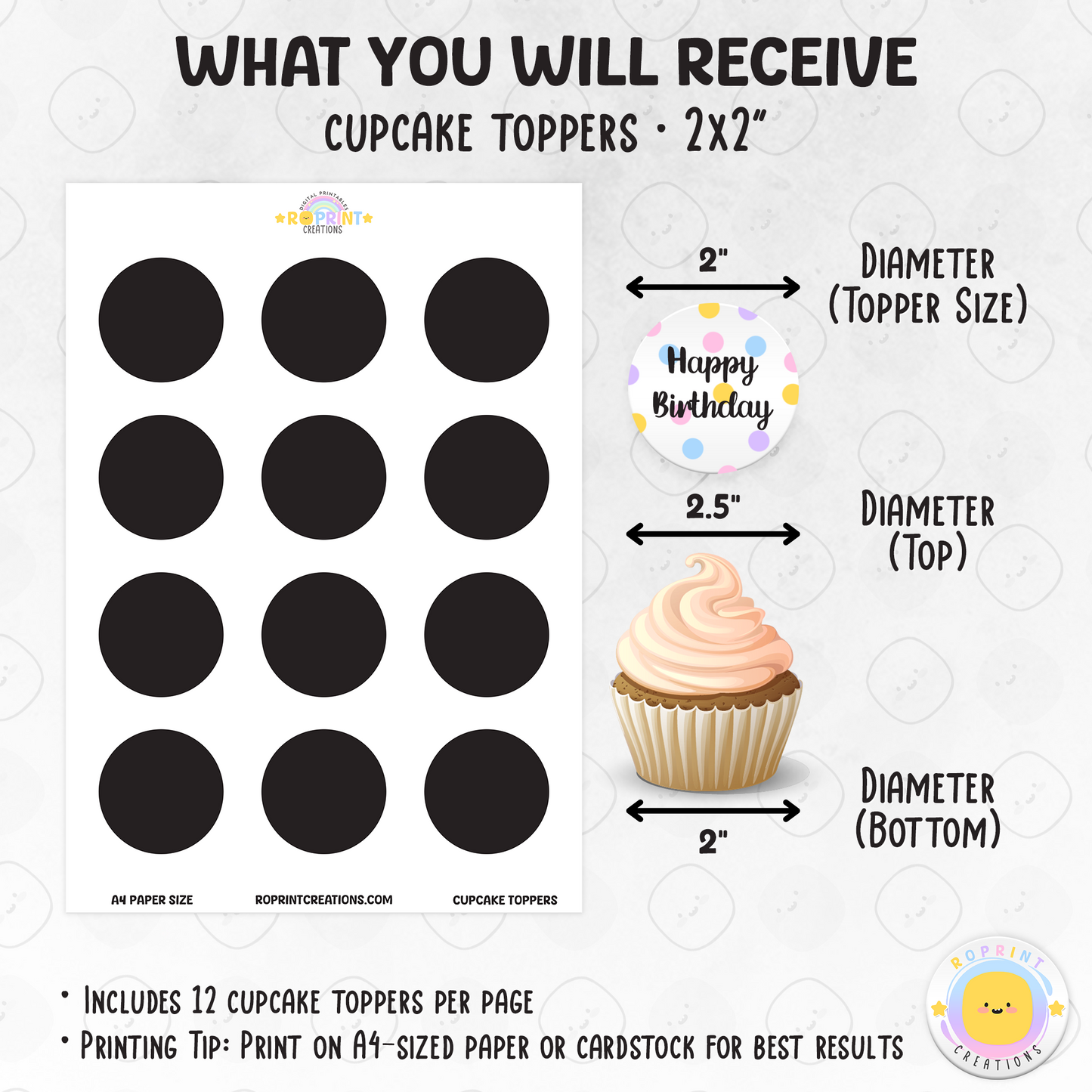 Roblox Cupcake Toppers
