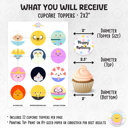 Adventure Time Cupcake Toppers