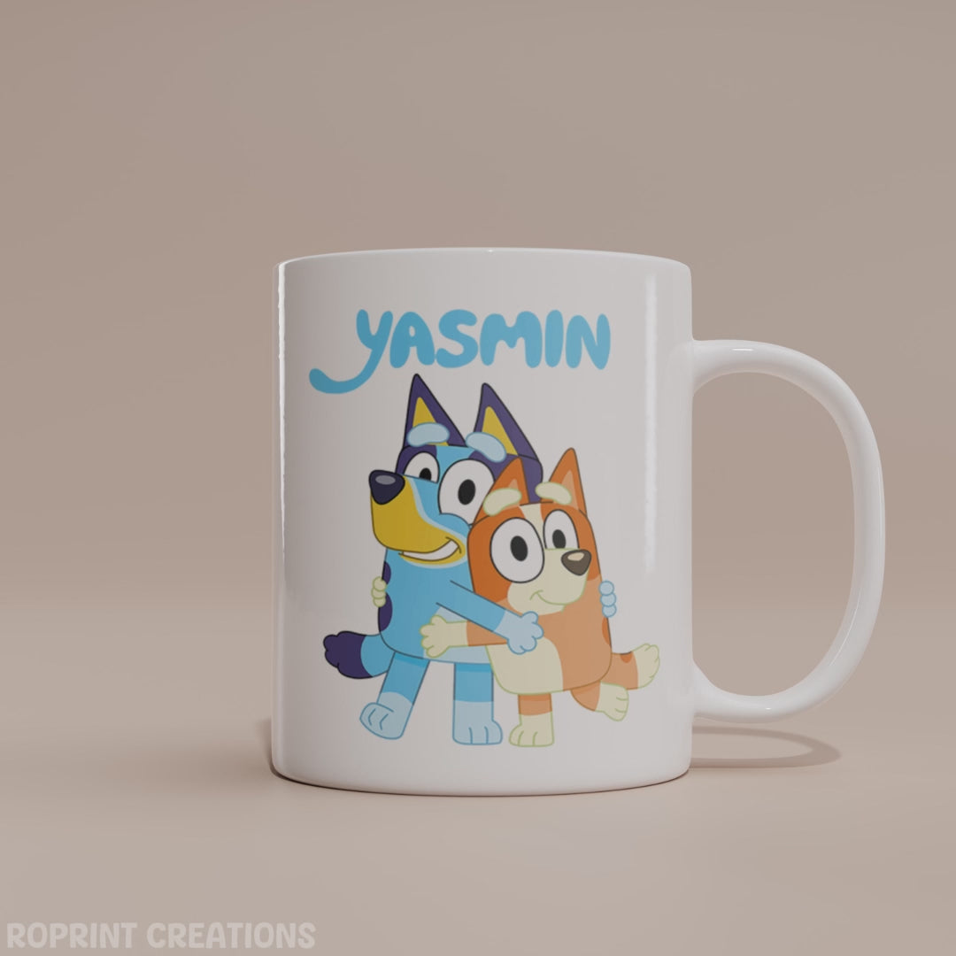 Make every sip extra special with our Personalized Bluey Name Mug!&nbsp;This custom Blue dog coffee mug features a fun design inspired by the characters kids love. Perfect for toddlers, children, or Bluey fans of any age. Add your child’s name for a one-of-a-kind gift they’ll adore!