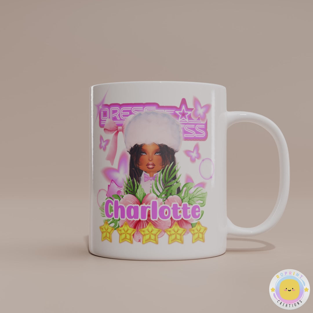 Custom Name Dress to Impress Roblox Mug - Personalized Dress to Impress Coffee Mug, Roblox Mug Gift For Kids
Sip in style with our Personalized Dress to Impress Roblox Mug! Featuring a fun and trendy design inspired by the popular game, this custom coffee mug makes the perfect gift for Roblox-loving kids. Add any name for a one-of-a-kind surprise!