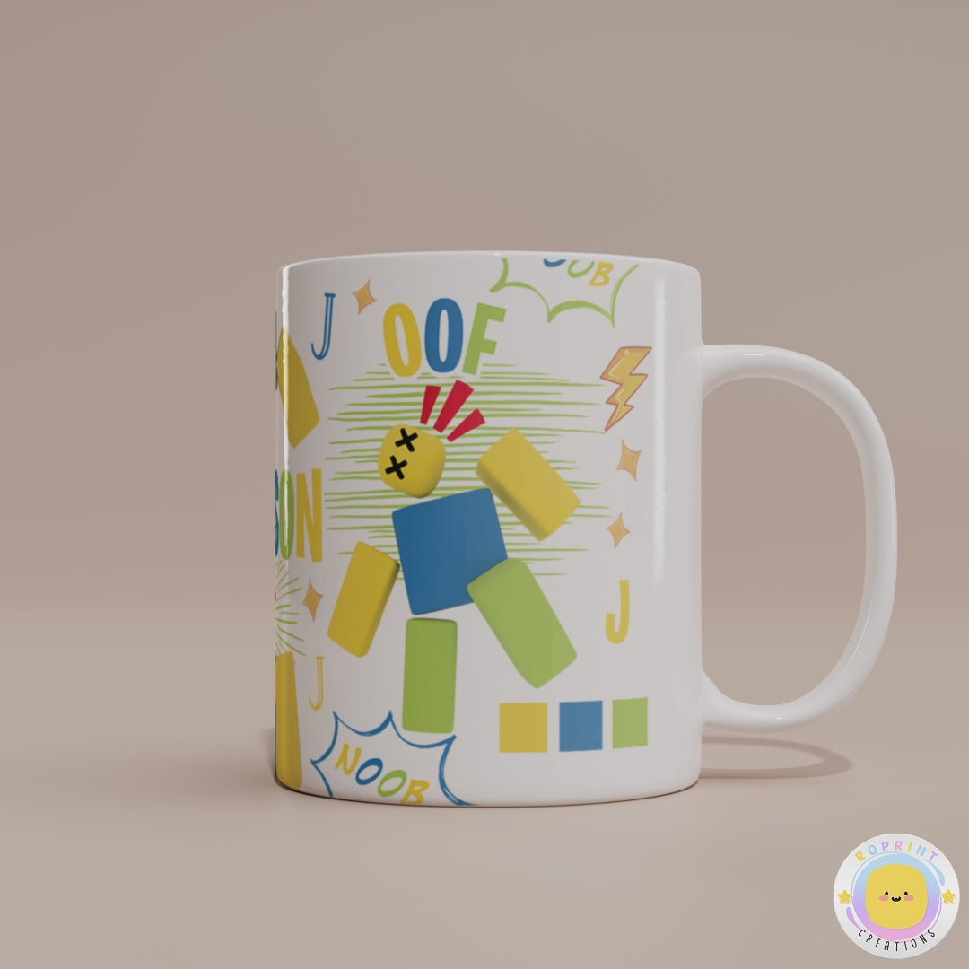 Start every day with a smile with our Personalized Roblox Noob Name Mug! Featuring the classic noob design Roblox fans love, this custom coffee mug makes the perfect gift for gamers of all ages. Add your child’s name for a fun and unique touch they’ll be excited to use!
